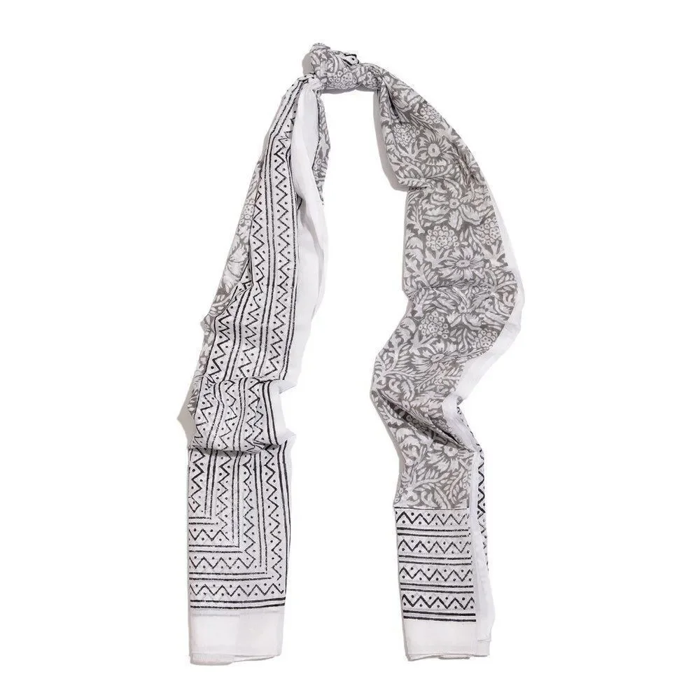 Floral Tribal Pattern Hand Painted Scarf
